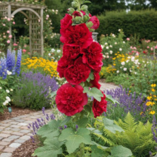 Alcea rosea 'Chater's Double Scarlet'